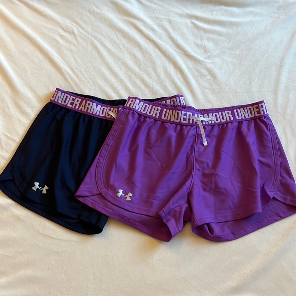 Under Armour Navy and Purple Athletic Short Bundle